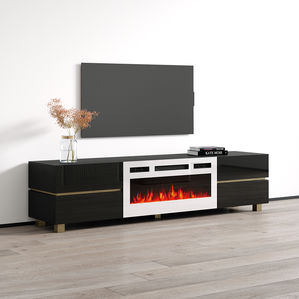 Bono 01 WH-EF Fireplace TV Stand