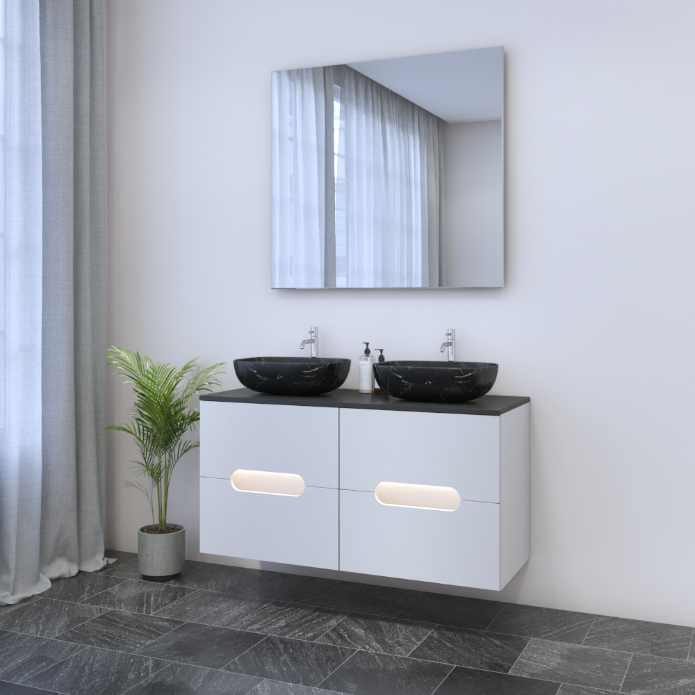 Estelle 4S 120 Double Sink Floating Bathroom Vanity