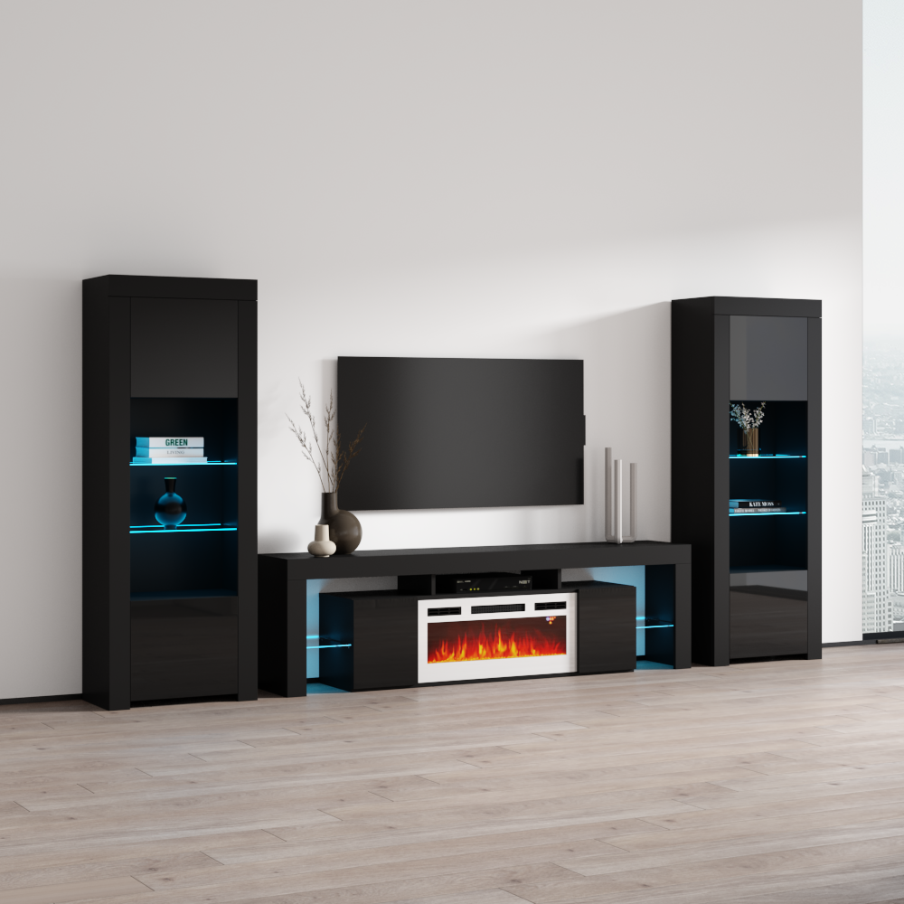 Soleo WH-EF BK-BK Entertainment Center