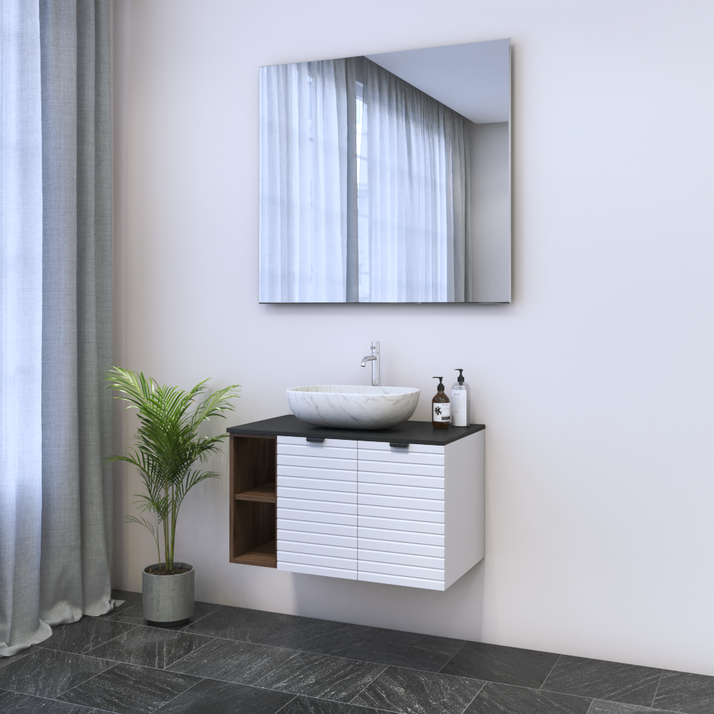 Capri 2D 60 Floating Bathroom Vanity with Shelf