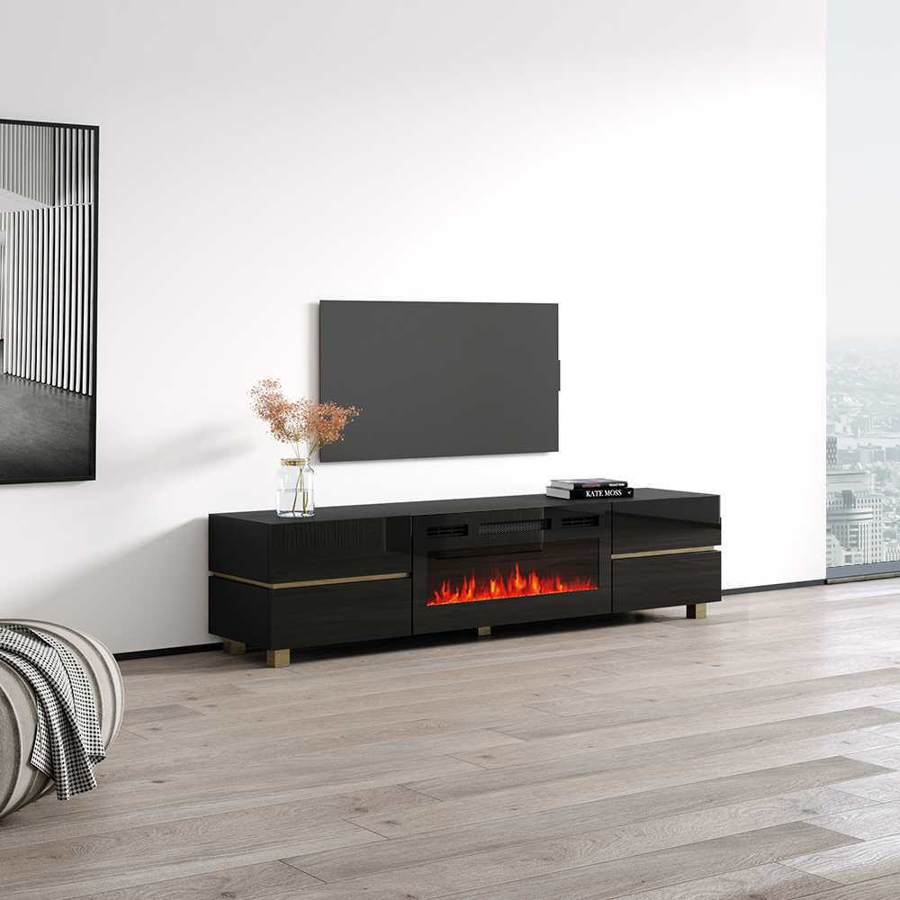 Bono 01 BL-EF Fireplace TV Stand