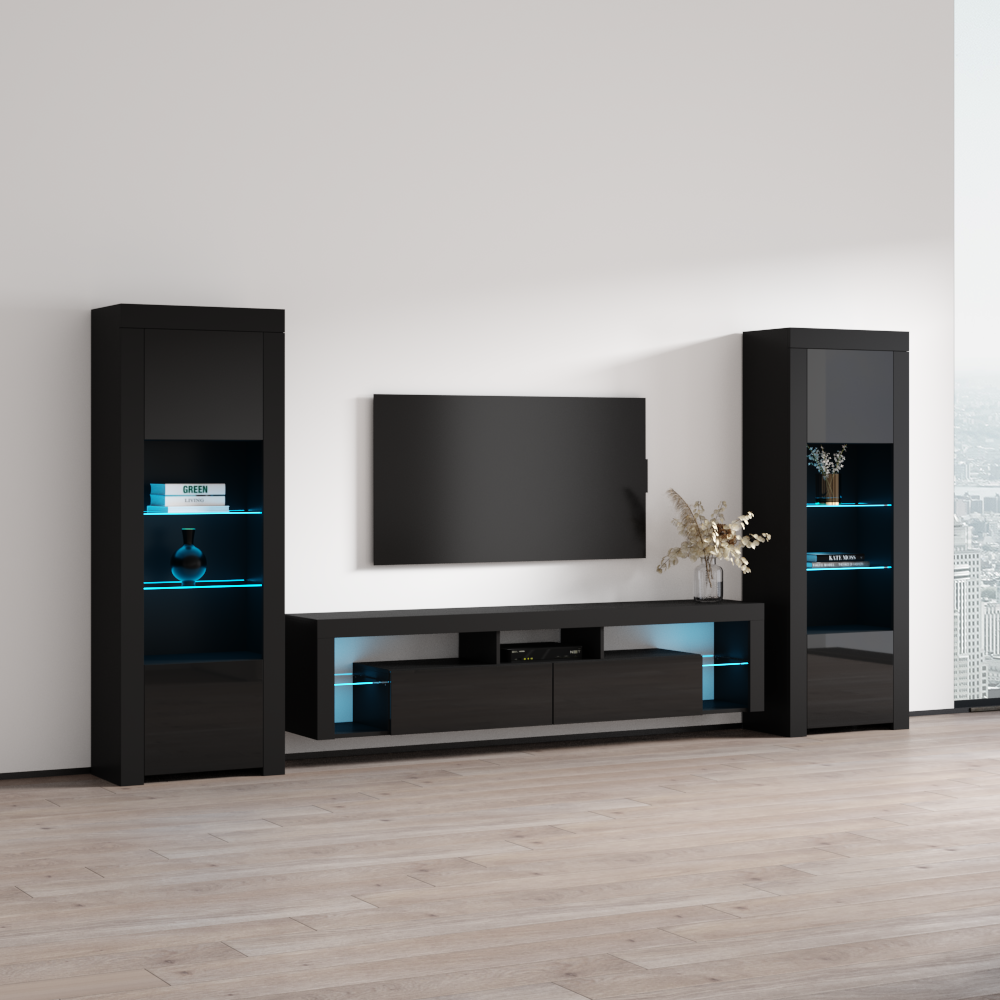 Milano 200 Floating BK-BK Entertainment Center