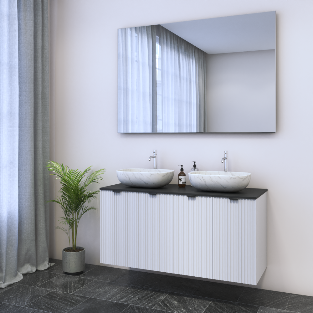 Nicole 4D 120 Double Sink Floating Bathroom Vanity