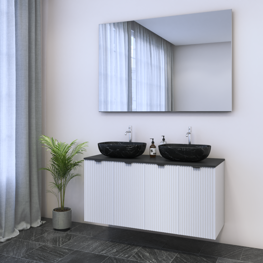 Nicole 4D 120 Double Sink Floating Bathroom Vanity