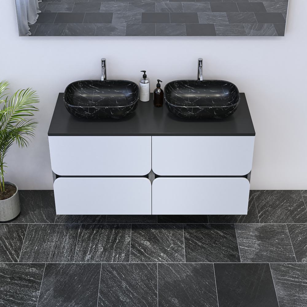 Azurro 4S 120 Double Sink Floating Bathroom Vanity