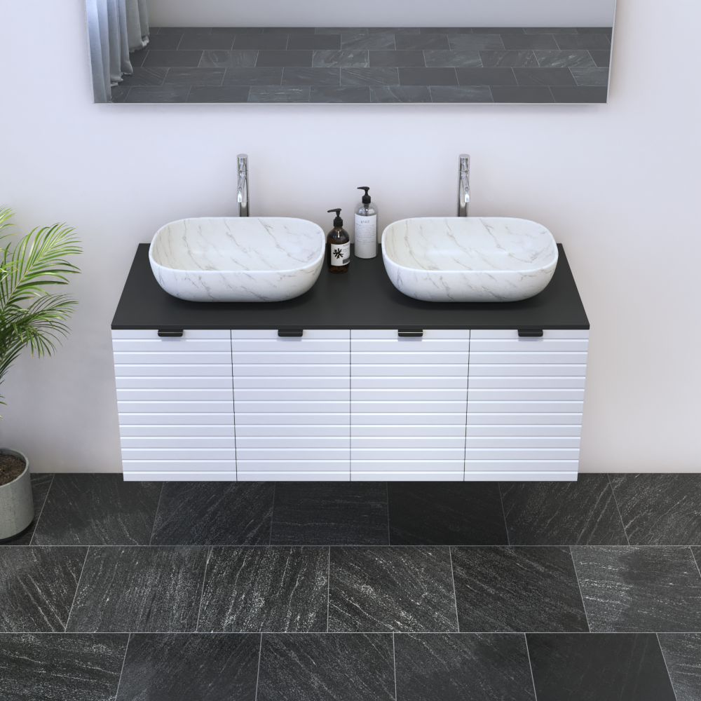 Capri 4D 120 Double Sink Floating Bathroom Vanity