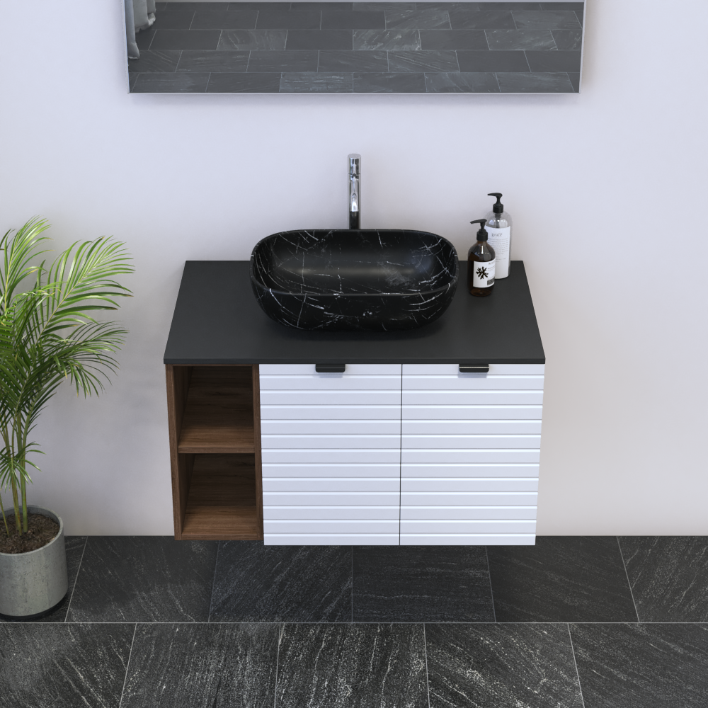 Capri 2D 60 Floating Bathroom Vanity with Shelf