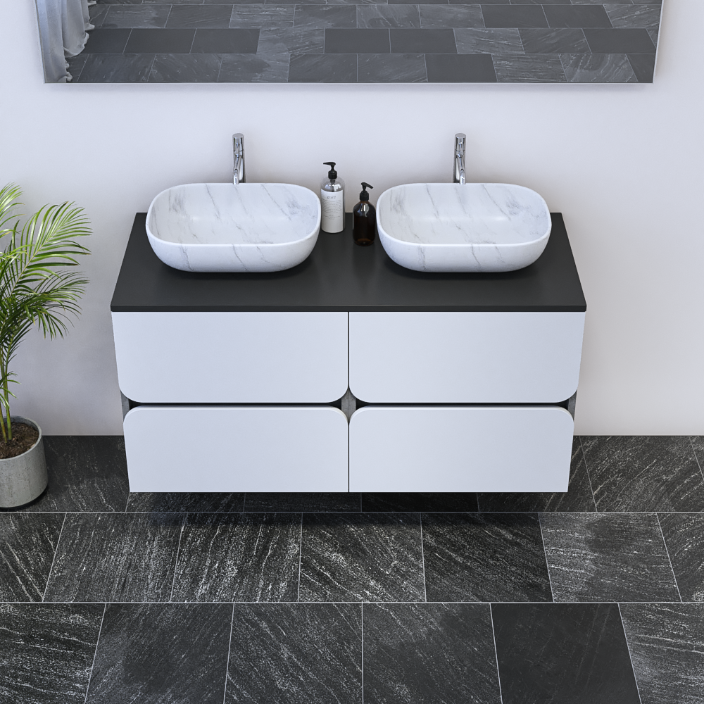 Azurro 4S 120 Double Sink Floating Bathroom Vanity