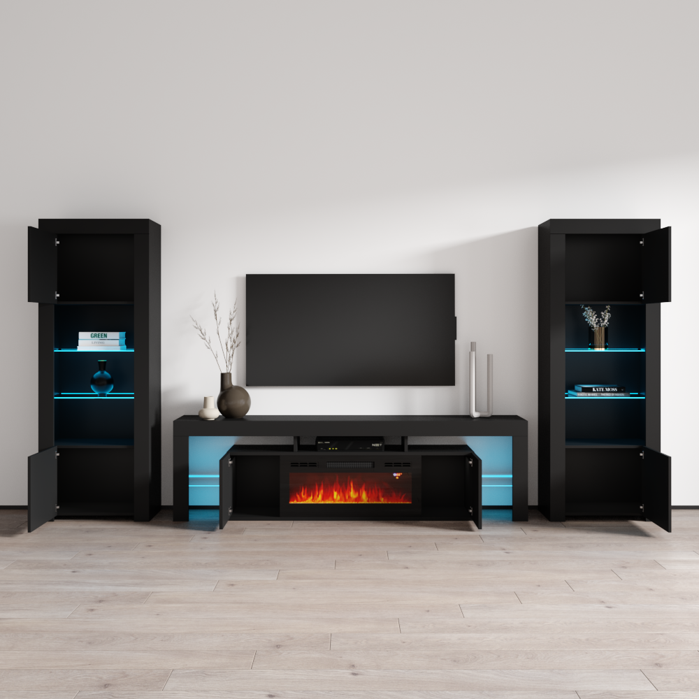 Soleo BL-EF BK-BK Entertainment Center