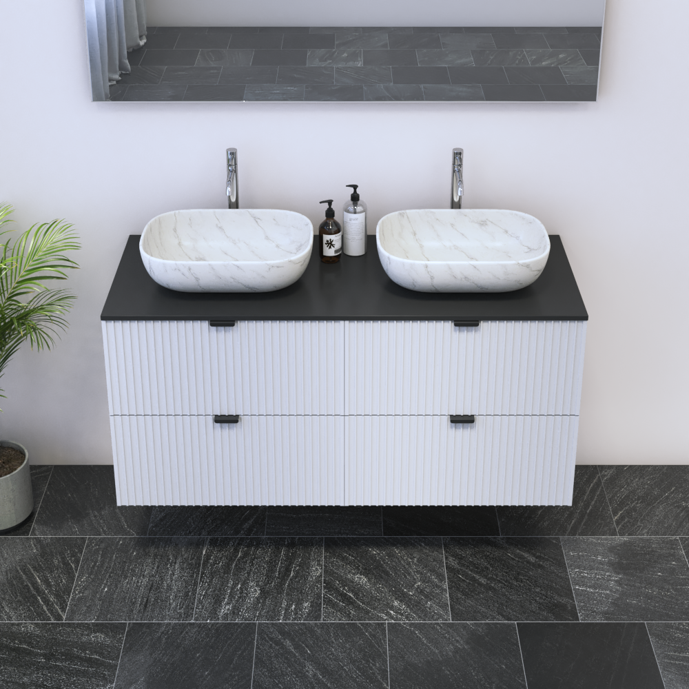 Nicole 4S 120 Double Sink Floating Bathroom Vanity