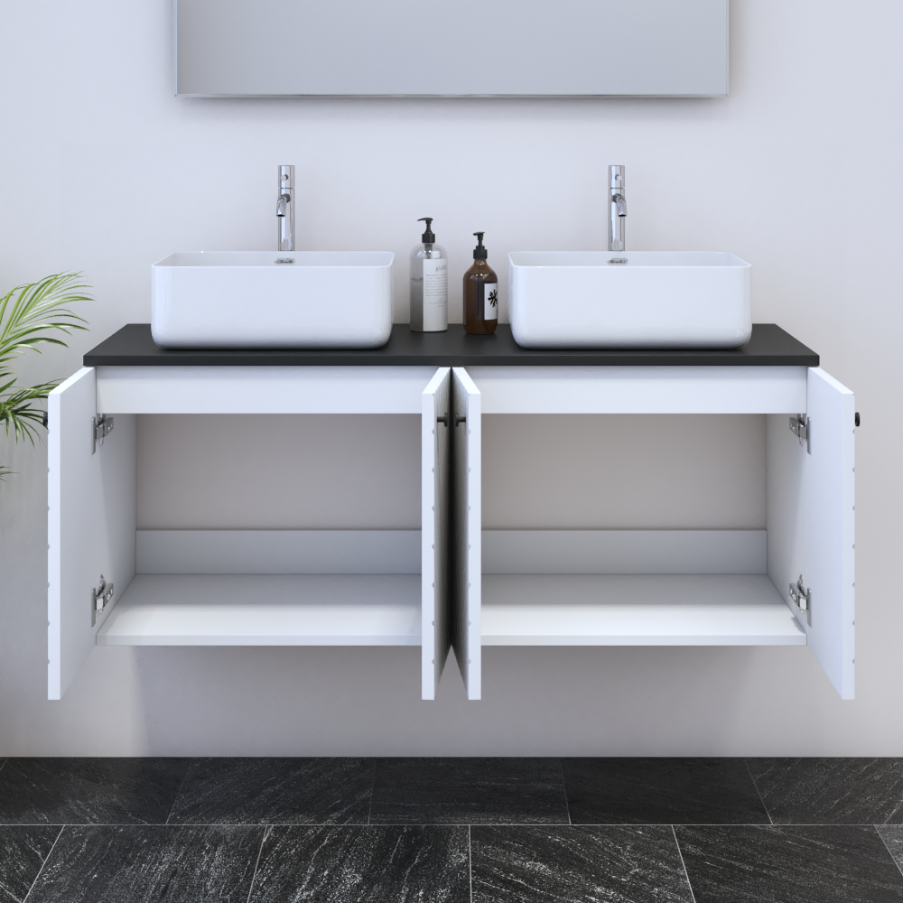 Avela 4D 120 Double Sink Floating Bathroom Vanity