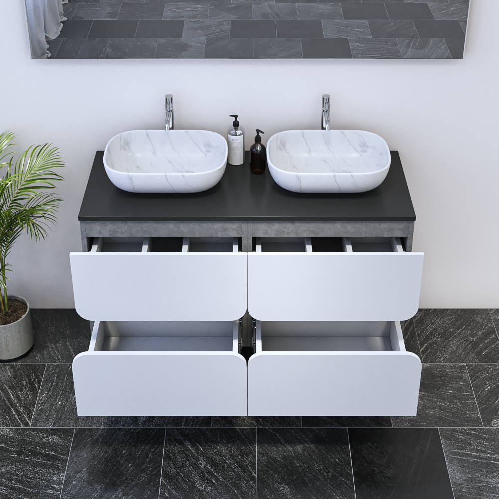 Azurro 4S 120 Double Sink Floating Bathroom Vanity