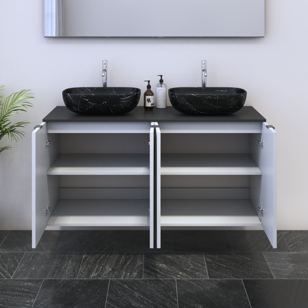 Nicole 4D 120 Double Sink Floating Bathroom Vanity