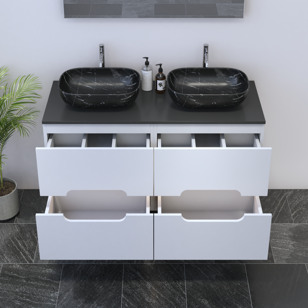 Estelle 4S 120 Double Sink Floating Bathroom Vanity