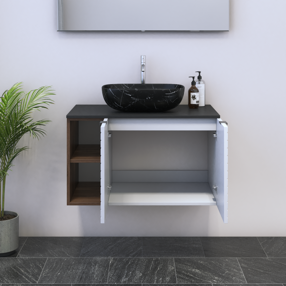 Capri 2D 60 Floating Bathroom Vanity with Shelf