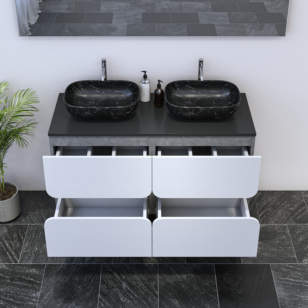 Azurro 4S 120 Double Sink Floating Bathroom Vanity