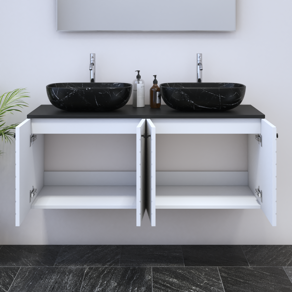 Avela 4D 120 Double Sink Floating Bathroom Vanity