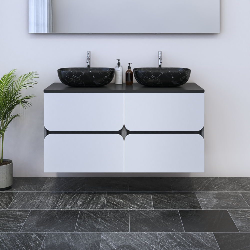 Azurro 4S 120 Double Sink Floating Bathroom Vanity