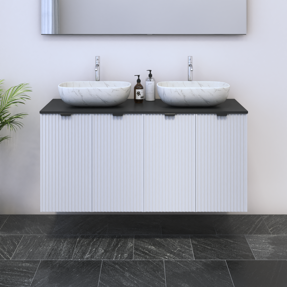 Nicole 4D 120 Double Sink Floating Bathroom Vanity