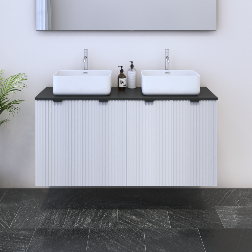 Nicole 4D 120 Double Sink Floating Bathroom Vanity