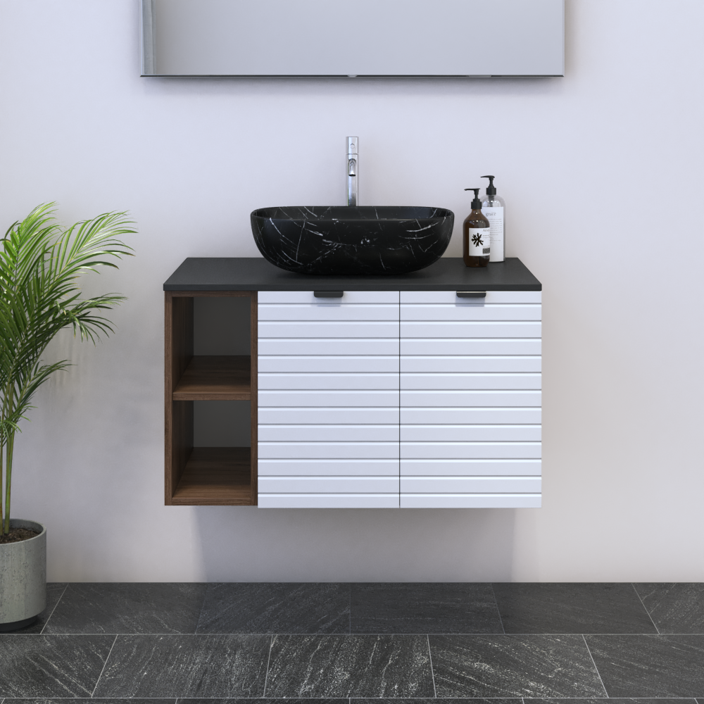 Capri 2D 60 Floating Bathroom Vanity with Shelf