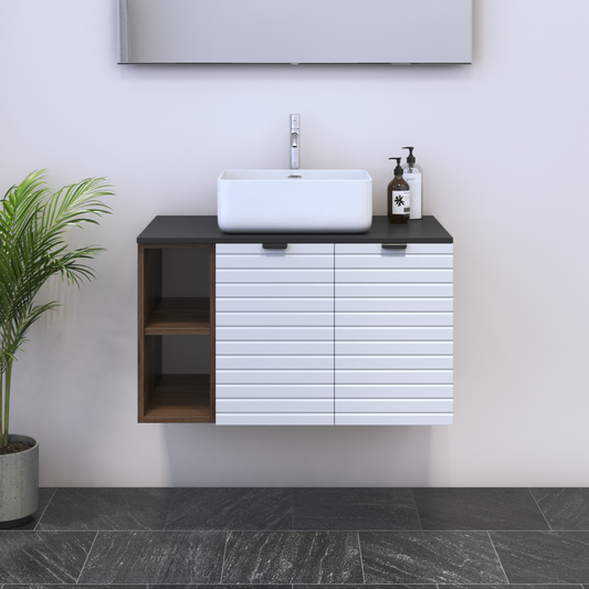 Capri 2D 60 Floating Bathroom Vanity with Shelf