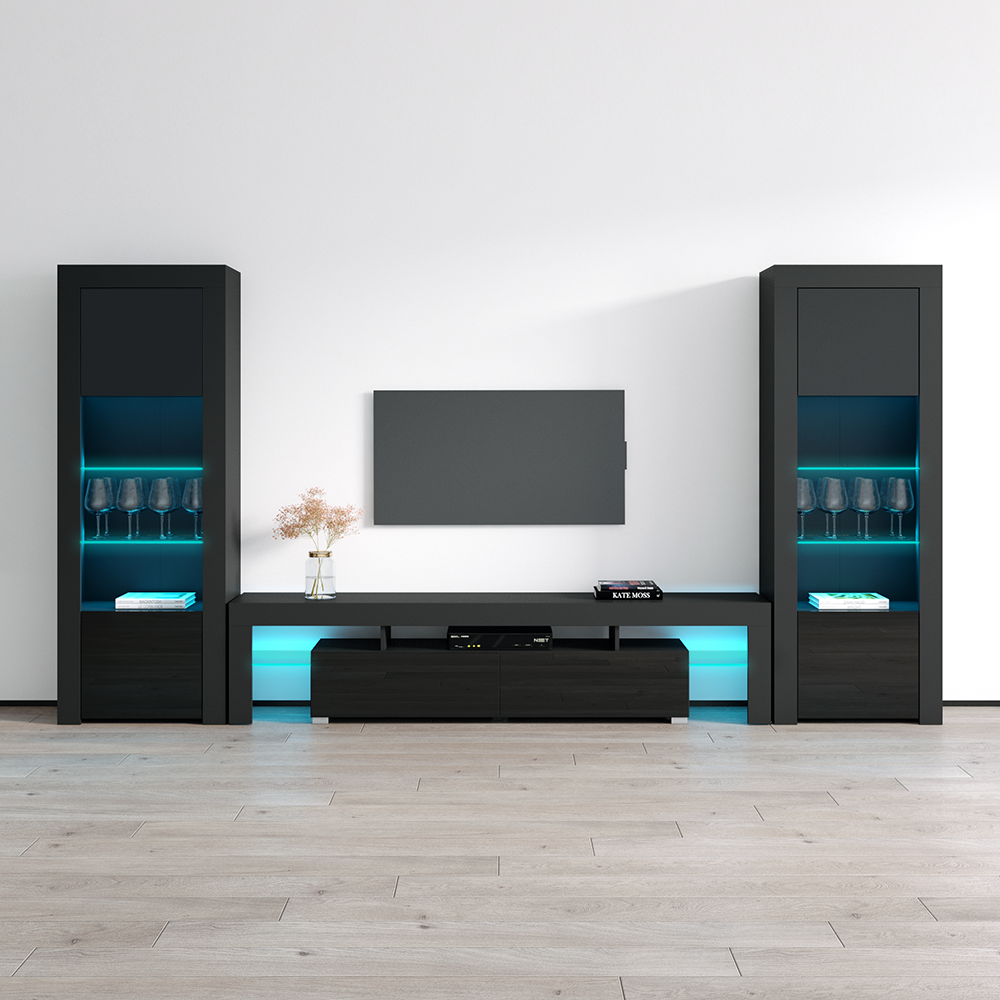 Milano 200-BK-BK Entertainment Center