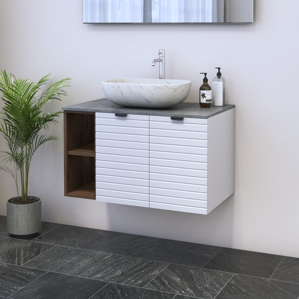 Capri 2D 60 Floating Bathroom Vanity with Shelf