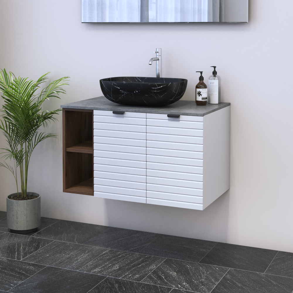 Capri 2D 60 Floating Bathroom Vanity with Shelf