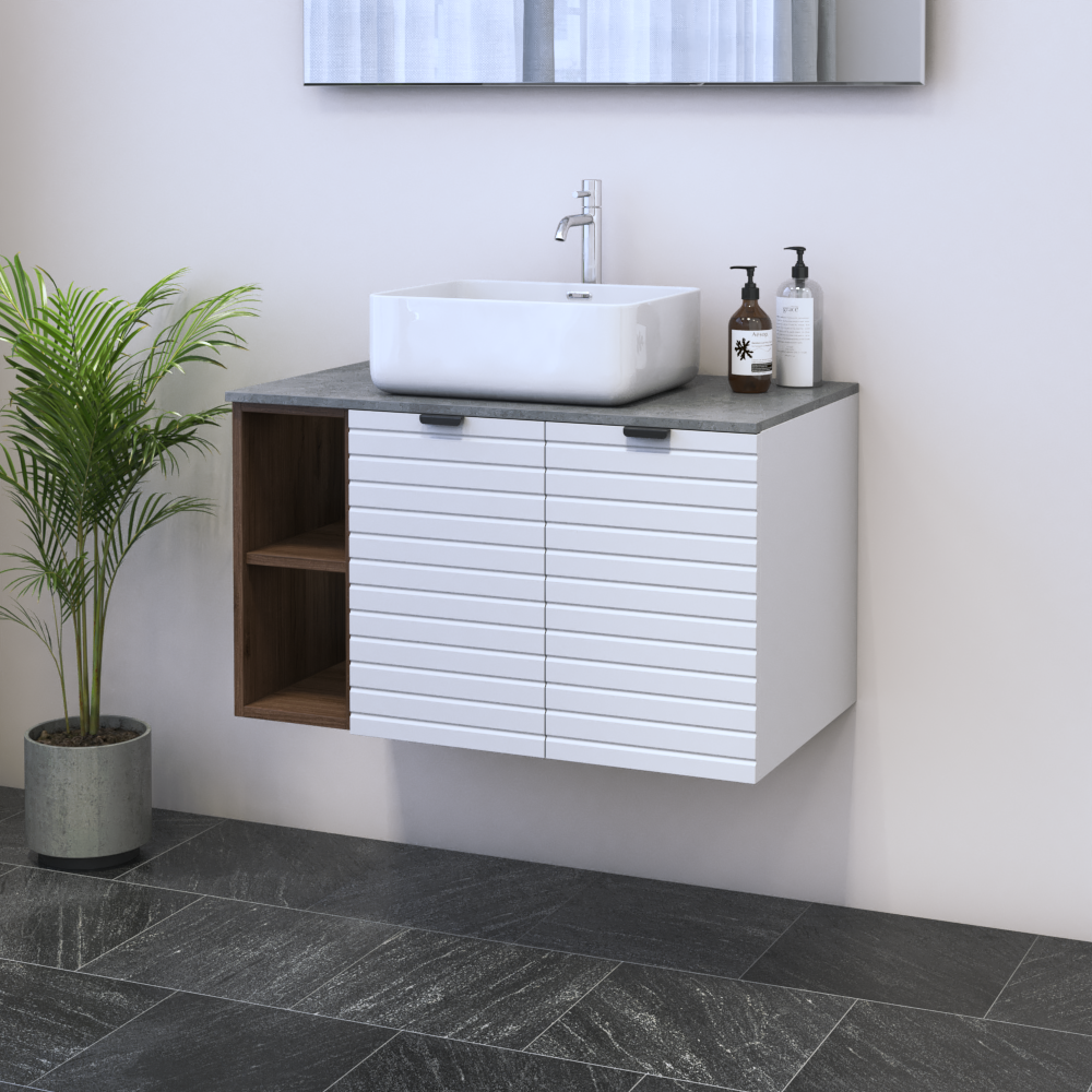 Capri 2D 60 Floating Bathroom Vanity with Shelf