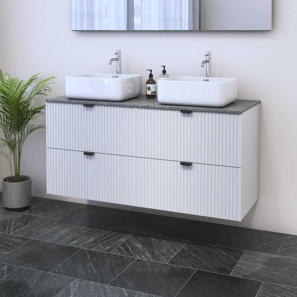 Nicole 4S 120 Double Sink Floating Bathroom Vanity