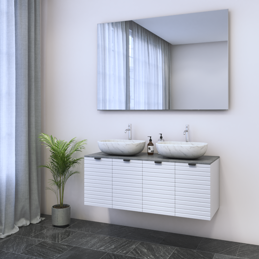 Capri 4D 120 Double Sink Floating Bathroom Vanity