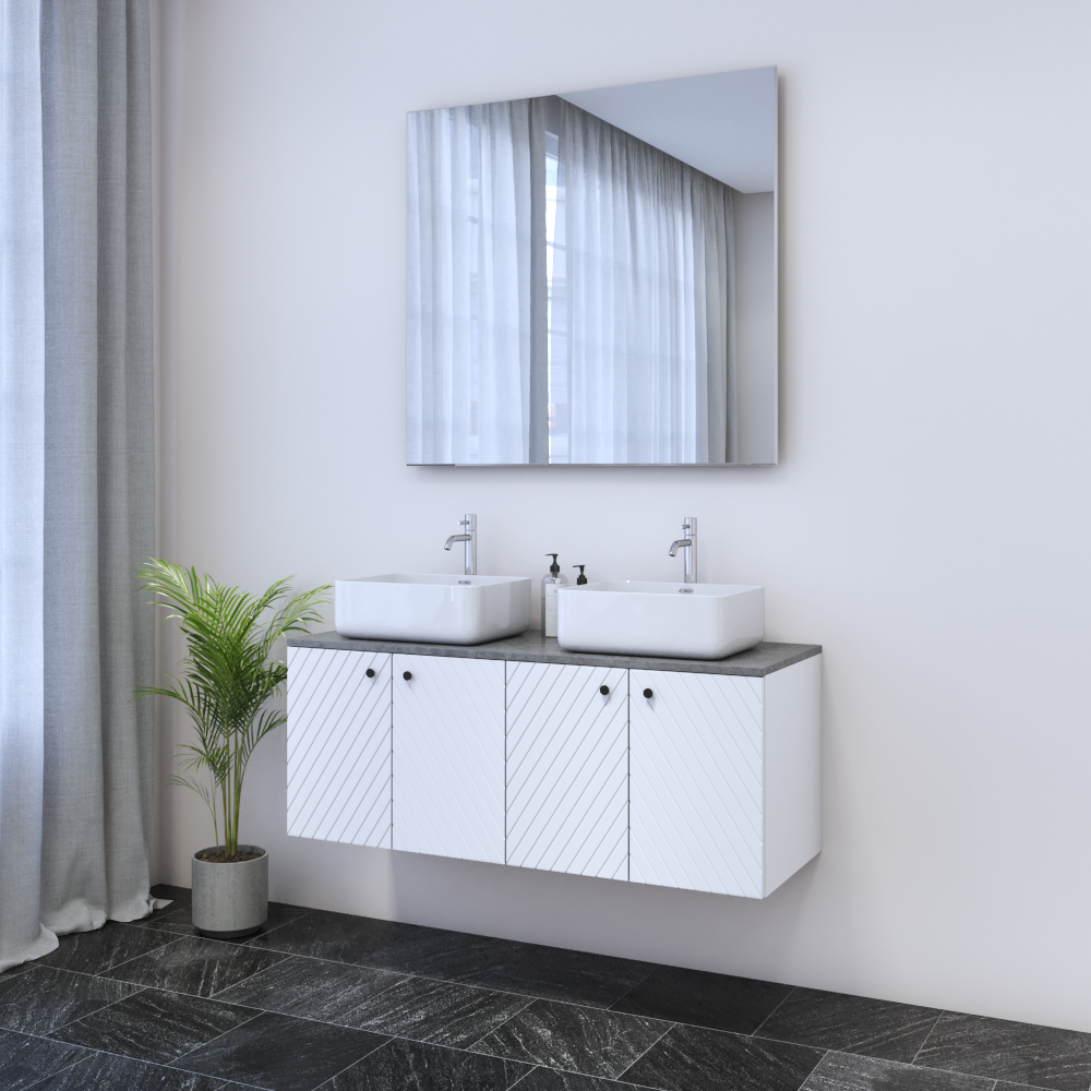 Avela 4D 120 Double Sink Floating Bathroom Vanity