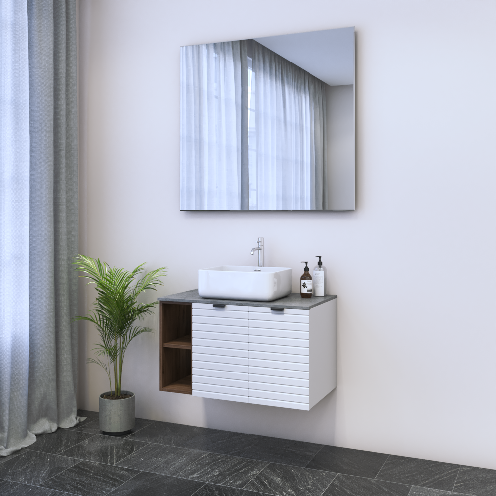 Capri 2D 60 Floating Bathroom Vanity with Shelf