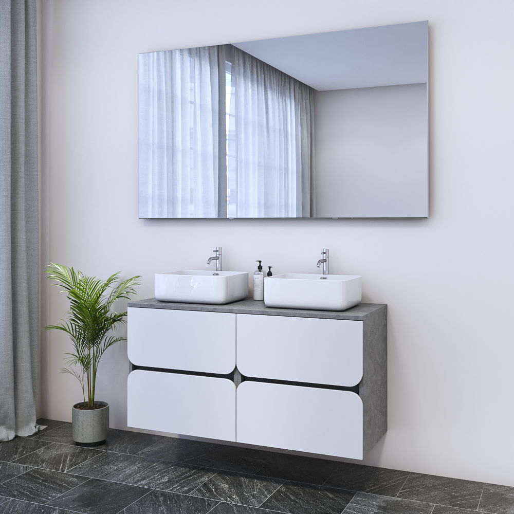 Azurro 4S 120 Double Sink Floating Bathroom Vanity