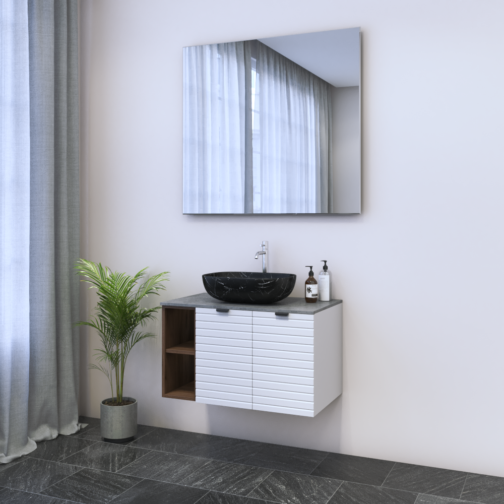 Capri 2D 60 Floating Bathroom Vanity with Shelf