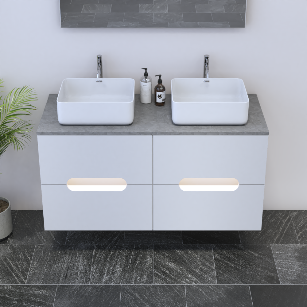 Estelle 4S 120 Double Sink Floating Bathroom Vanity