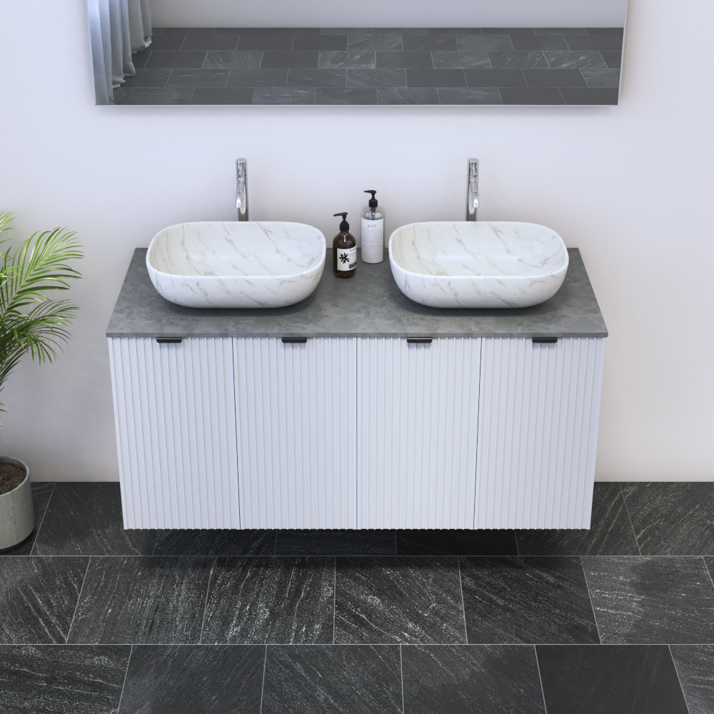 Nicole 4D 120 Double Sink Floating Bathroom Vanity