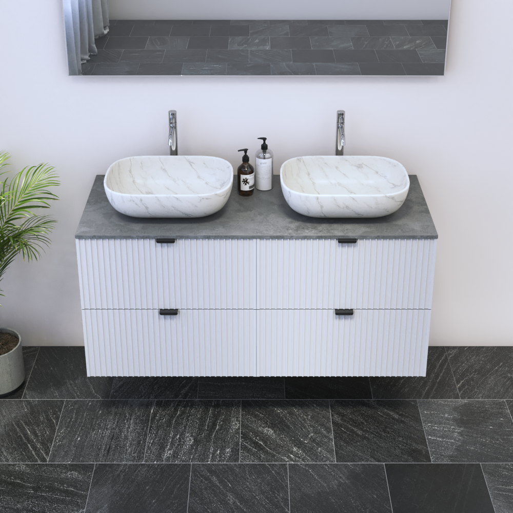 Nicole 4S 120 Double Sink Floating Bathroom Vanity