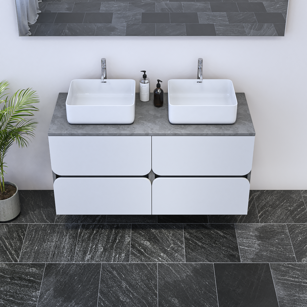 Azurro 4S 120 Double Sink Floating Bathroom Vanity