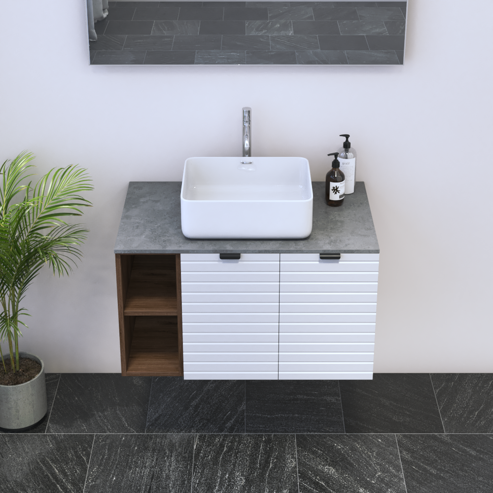 Capri 2D 60 Floating Bathroom Vanity with Shelf