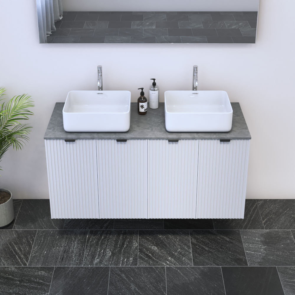 Nicole 4D 120 Double Sink Floating Bathroom Vanity