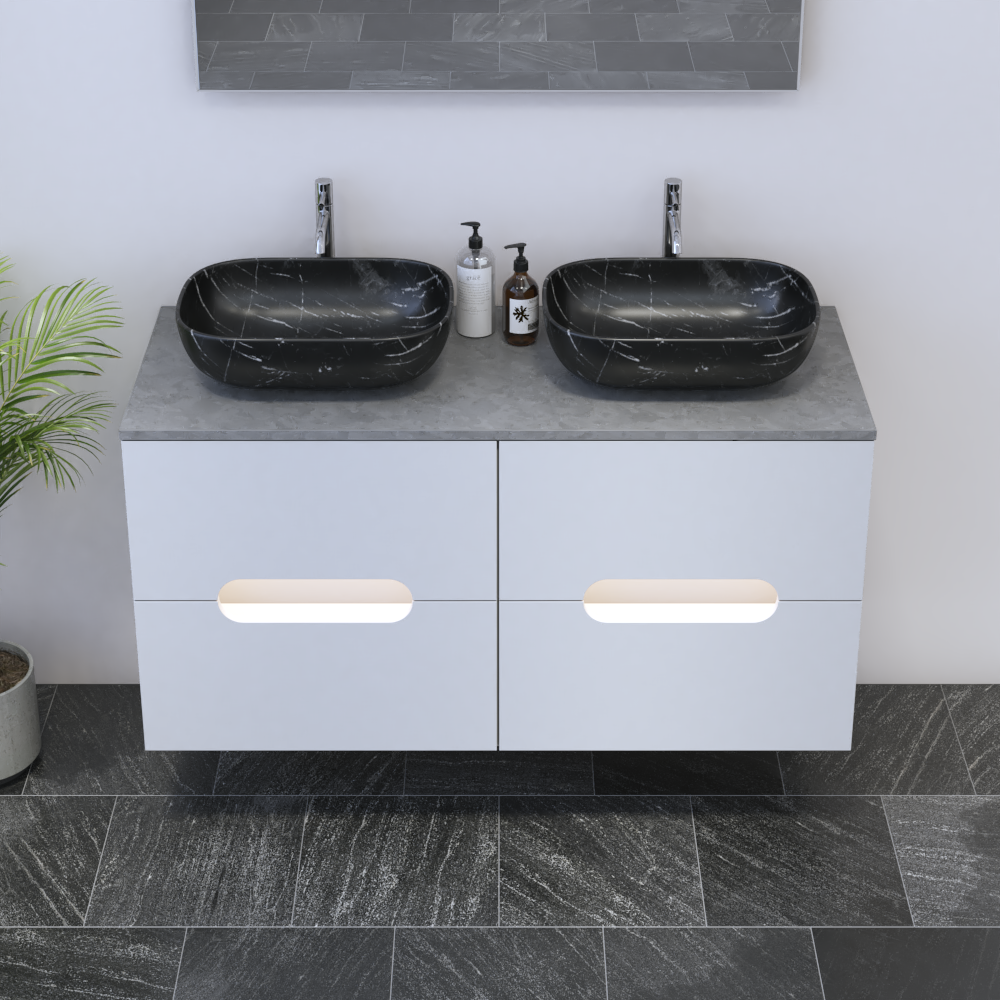 Estelle 4S 120 Double Sink Floating Bathroom Vanity