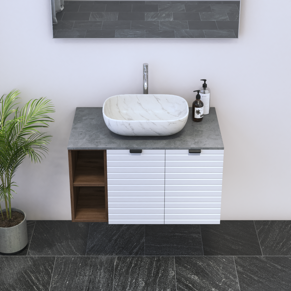 Capri 2D 60 Floating Bathroom Vanity with Shelf