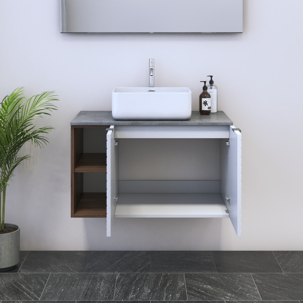 Capri 2D 60 Floating Bathroom Vanity with Shelf