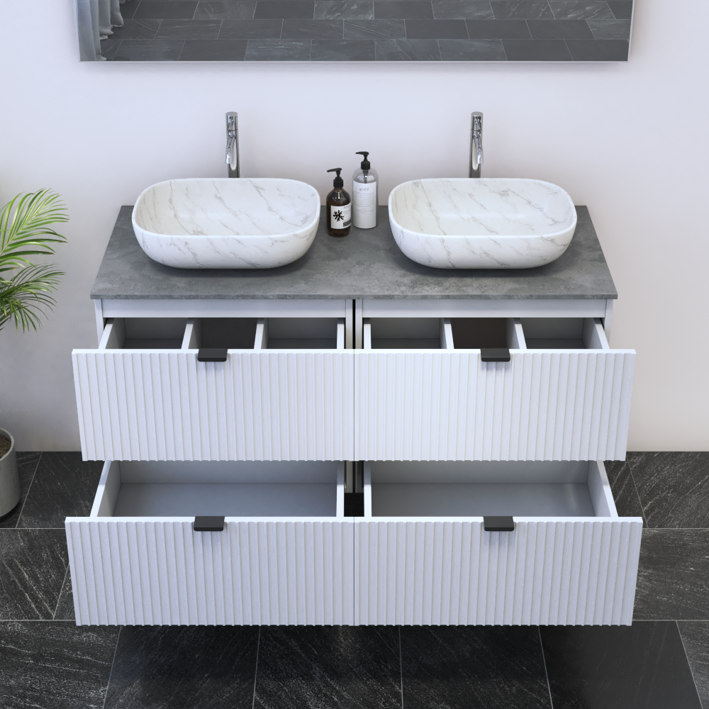 Nicole 4S 120 Double Sink Floating Bathroom Vanity