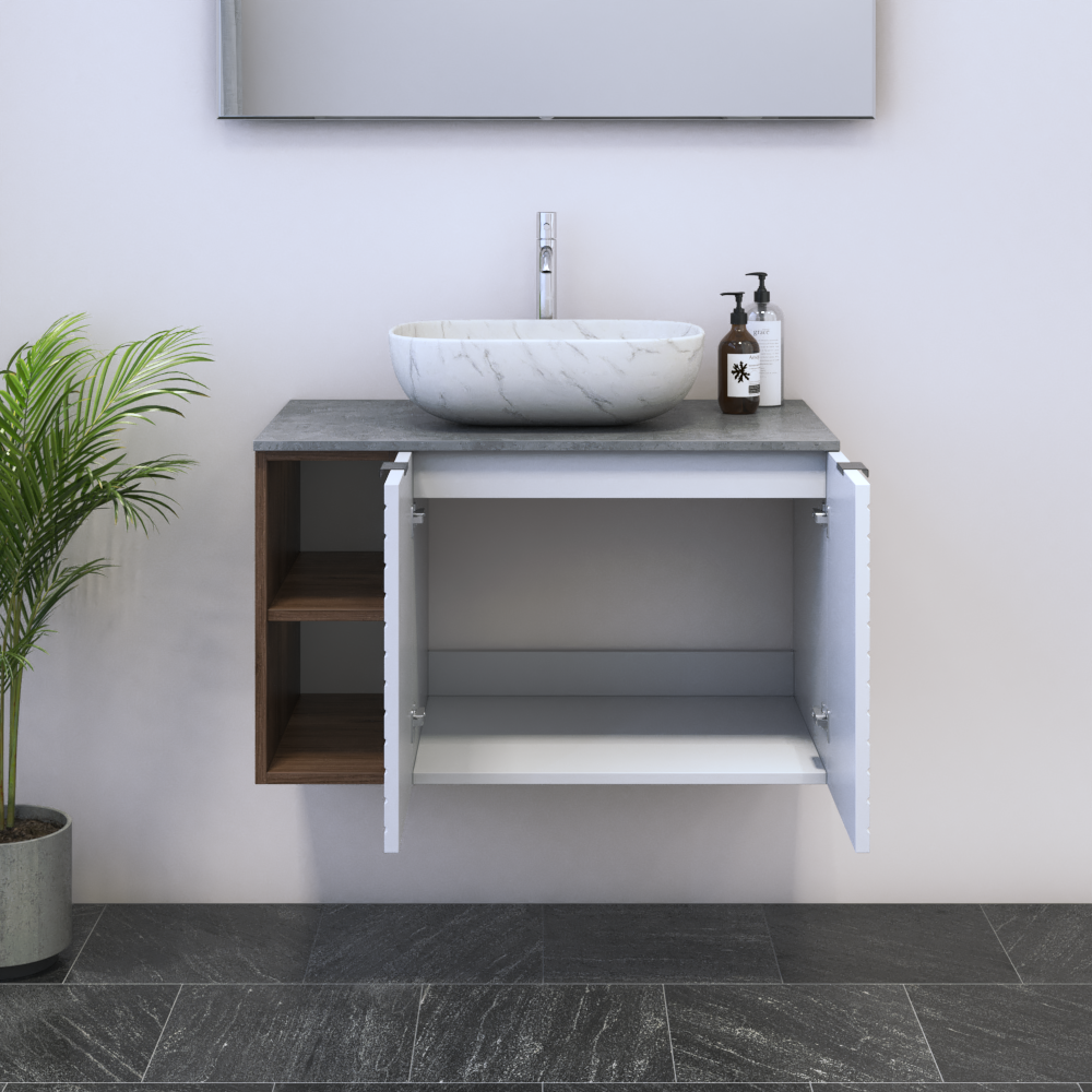 Capri 2D 60 Floating Bathroom Vanity with Shelf