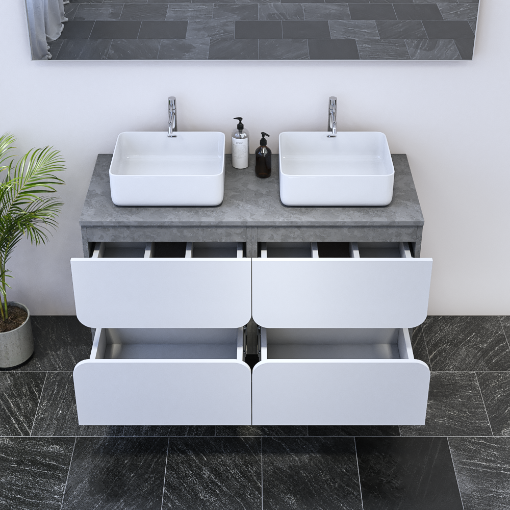 Azurro 4S 120 Double Sink Floating Bathroom Vanity