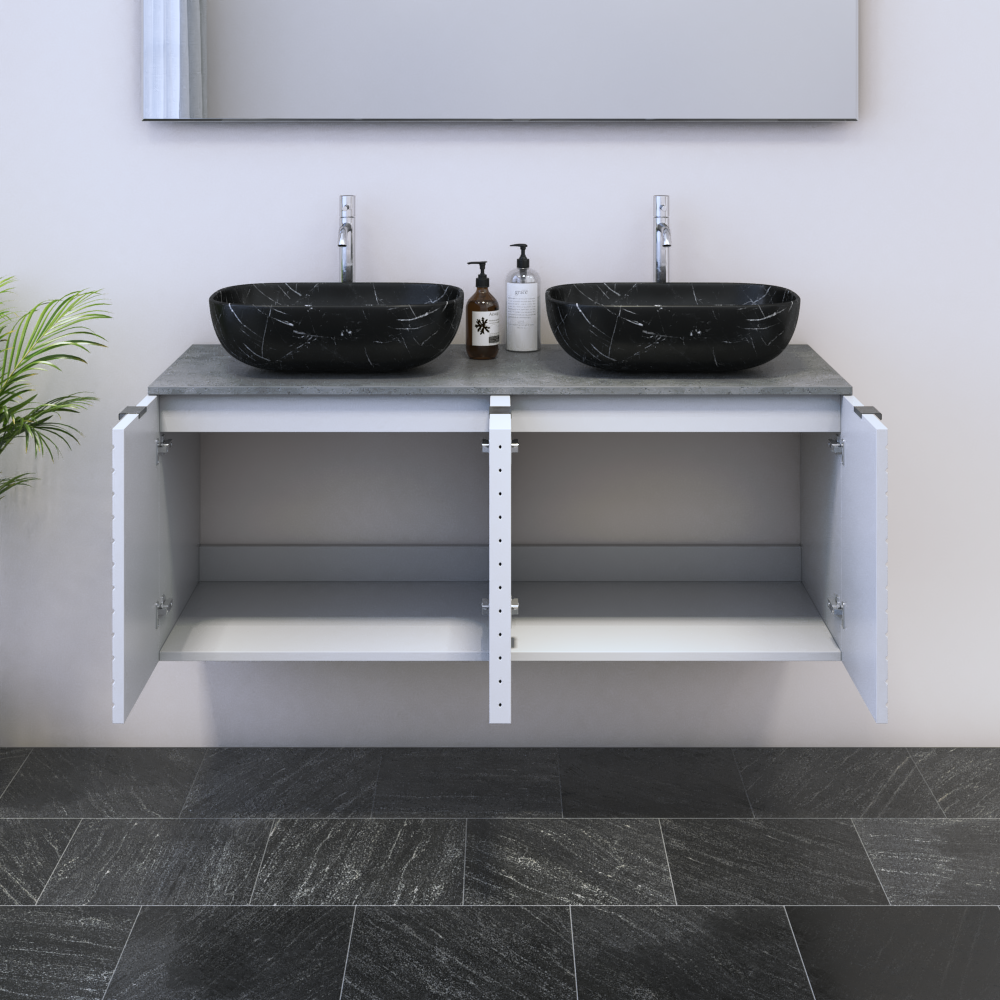 Capri 4D 120 Double Sink Floating Bathroom Vanity