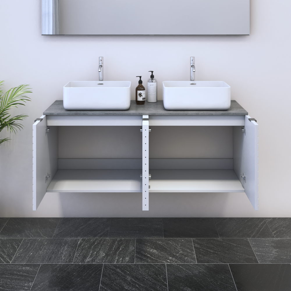 Capri 4D 120 Double Sink Floating Bathroom Vanity